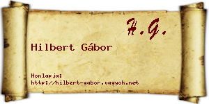 Hilbert Gábor névjegykártya